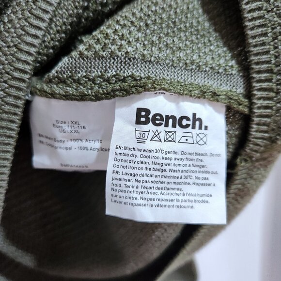 Bench Sweater Men's XXL Long Sleeve Green Pullover Hooded Long Sleeve Top - Picture 8 of 9